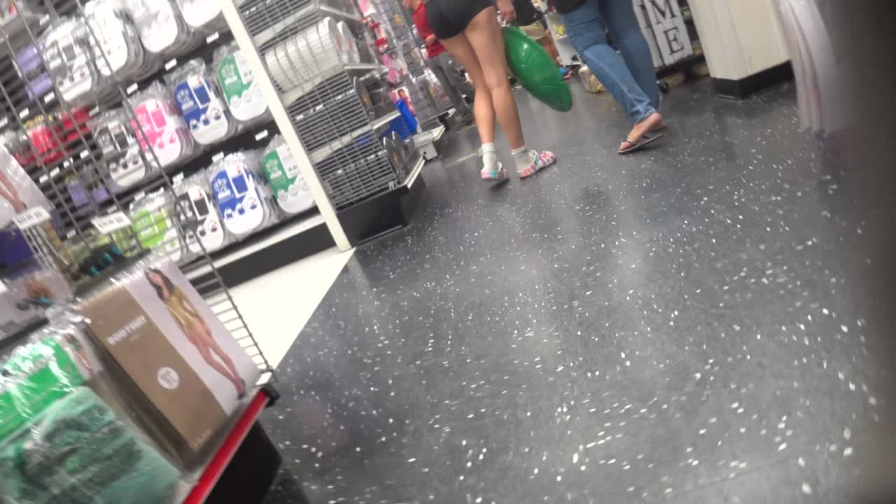 teen_brunette_white_girl__shopping_in_black_shorts_gis