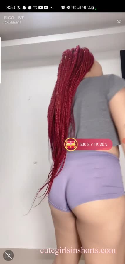 Andrea In Purple Shorts Twerking 1