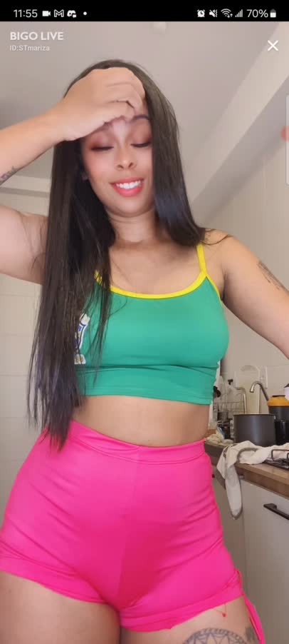 Latina Stmariza Tattooed Girl In Gray Shorts 1