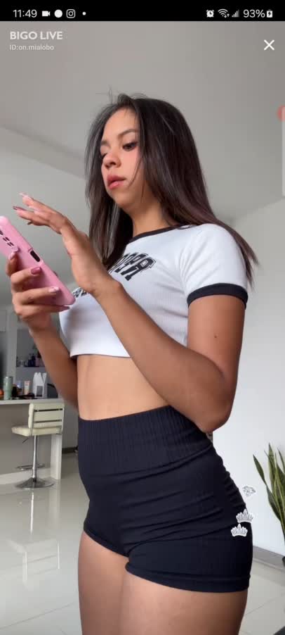 Mialobo In Black Shorts Booty Shaking 2