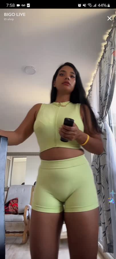 Paty Indian Girl In Green Shorts Dancing 1